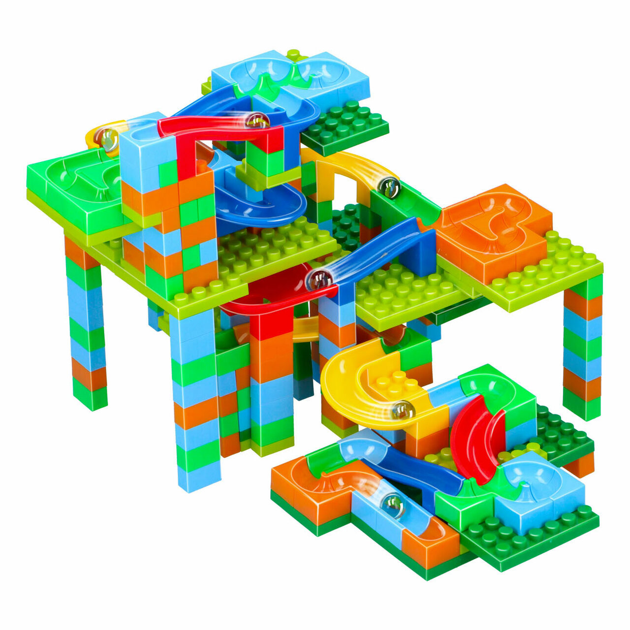 Bouwblokken knikkerbaan