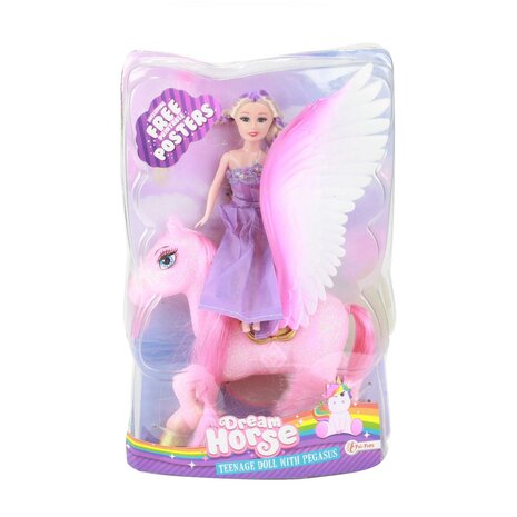 Senaat Doe alles met mijn kracht mijn Dream Horse Eenhoorn Pegasus met Tienerpop - Het Speelgoedpaleis