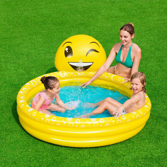 Bestway 3-Rings Zwembad met Sproeier Summer Smiles, 165x144x69cm