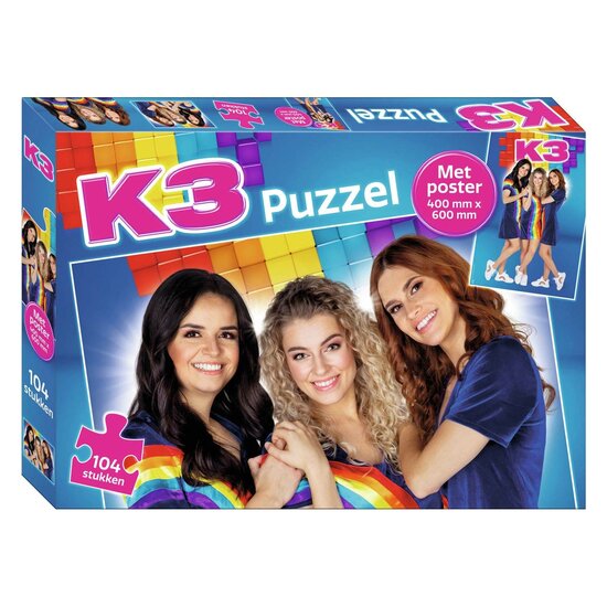 K3 Puzzel met Poster - 104st.