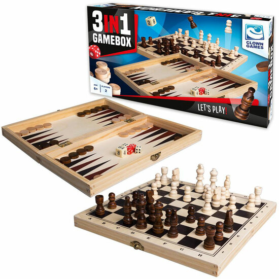 Clown Games 3In1 Spellendoos Hout