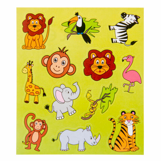 Stickervel Wilde Dieren