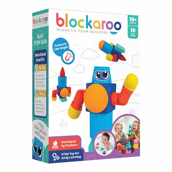 Blockaroo Magnetische Foam Blokken Robot Box, 10dlg.