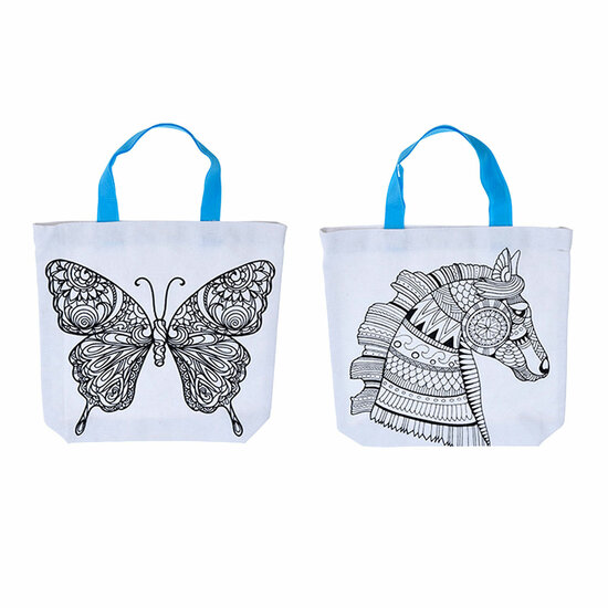 Kleur je eigen Tas - Vlinder / Paard