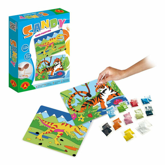 Zandkunst Knutselen Dinosaurus + Tijger