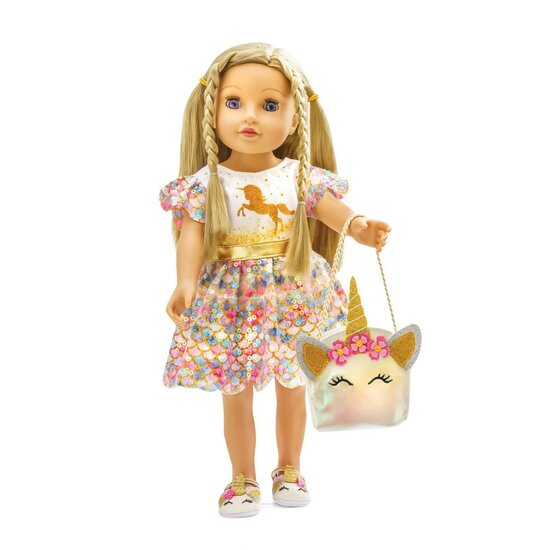 Poppenjurk Unicorn Goldy, 35-45 cm