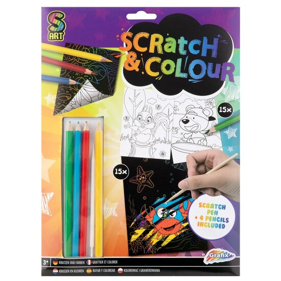 Knutselset Scratch en Kleuren A4