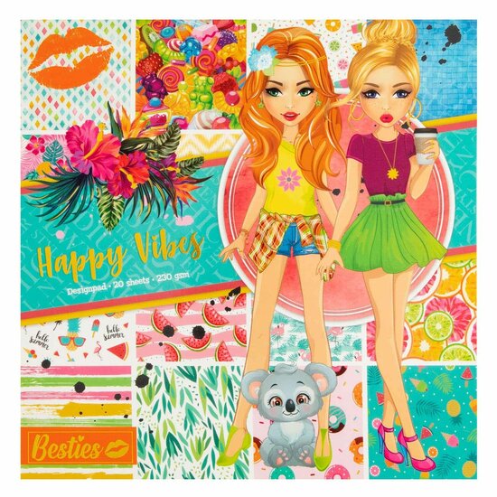 Besties Design Blok Happy Vibes, 20 vellen