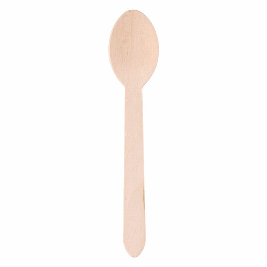 Wegwerp Lepel Hout 16cm, 50st.