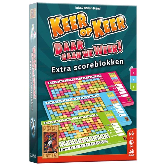 999 Games Keer op Keer Scoreblok 3 stuks, Level 5, 6 en 7