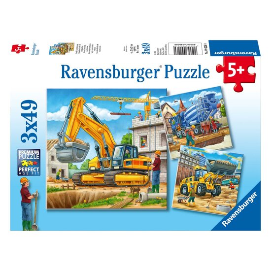 Ravensburger Grote Bouwvoertuigen, 3x49st.