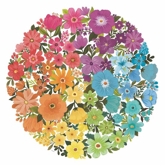Ravensburger Circle of Colors Puzzels - Flowers, 500st.