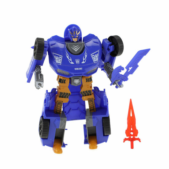 Roboforces Transformeer Auto Robot Blauw