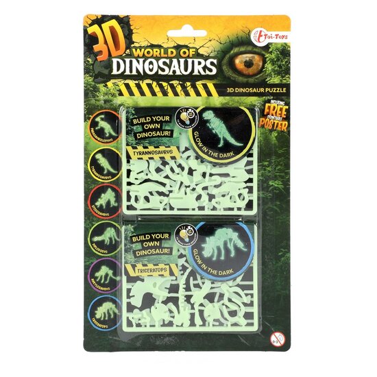 World of Dinosaurs 3D Puzzel Dino Glow in the Dark