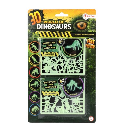 World of Dinosaurs 3D Puzzel Dino Glow in the Dark