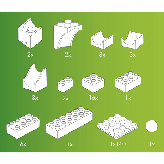 Hubelino Knikkerbaan Uitbreidingsset Katapult, 41dlg.