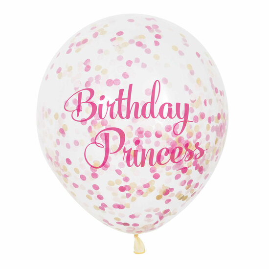 Confetti Ballonnen Prinses, 6st.