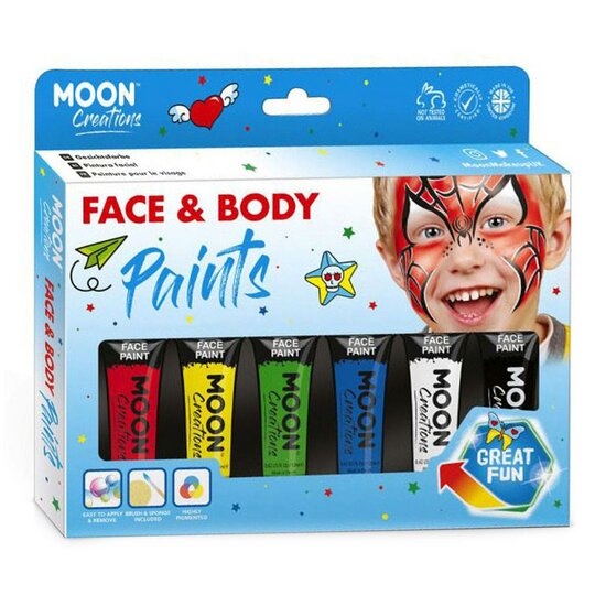 Face &amp; Body Paint Schminkset - Primaire Kleuren