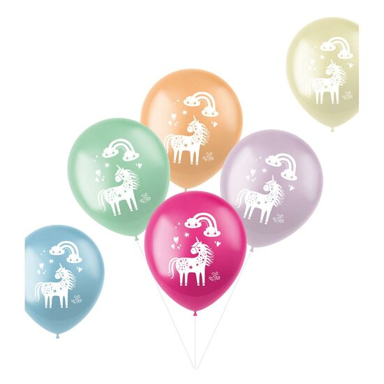 Latex Ballonnen Unicorns &amp; Rainbows, 6st.