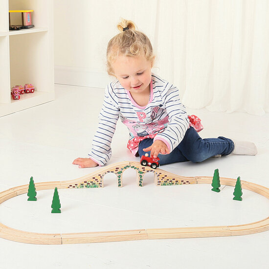 Bigjigs Houten Rails - Brug Met 3 Bogen