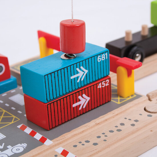 Bigjigs Houten Rails - Container Scheepswerf