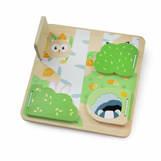 Bigjigs Woodland Houten Verstop en Zoek  Puzzel