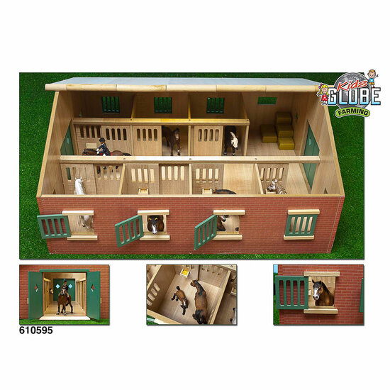 Kids Globe Paardenstal met 7 boxen, 1:24