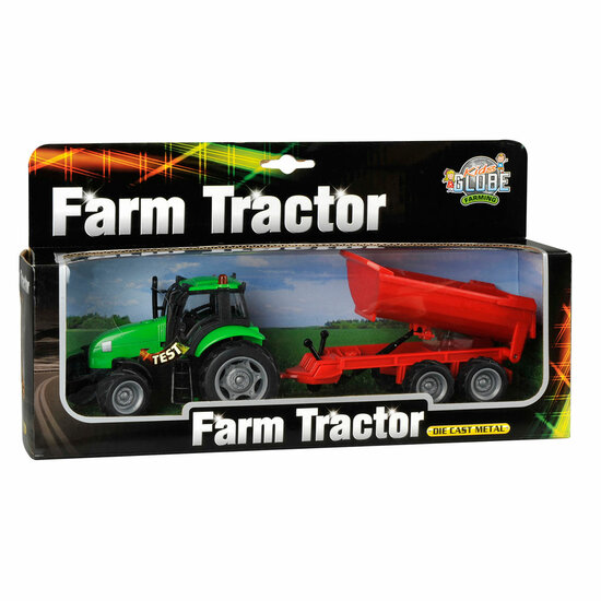 Kids Globe Tractor met Aanhanger Licht &amp; Geluid 1:32