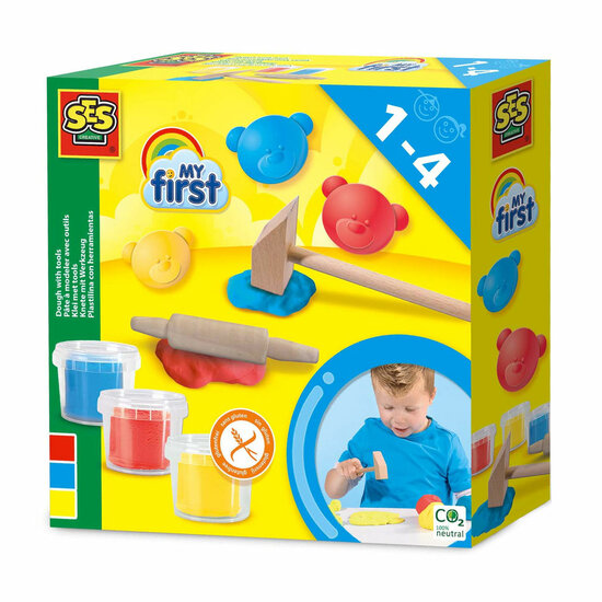 SES My First Klei met Gereedschap - 3 Kleipotjes