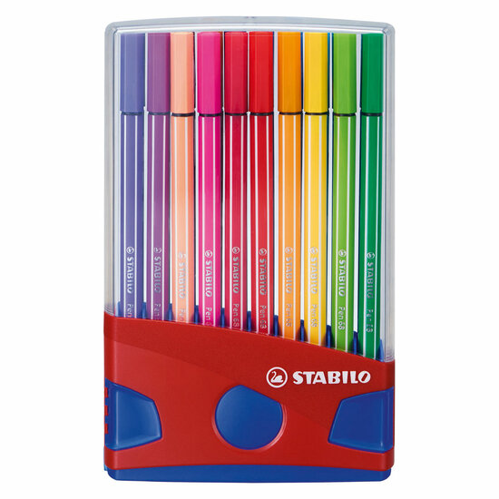 STABILO Pen 68 - Viltstift - ColorParade - Set 20 Stuks- Rood