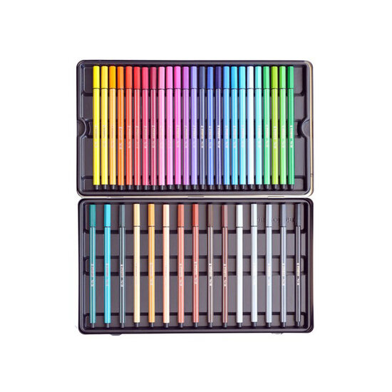 STABILO Pen 68 - Viltstift - Metalen Doos met 40 Stuks