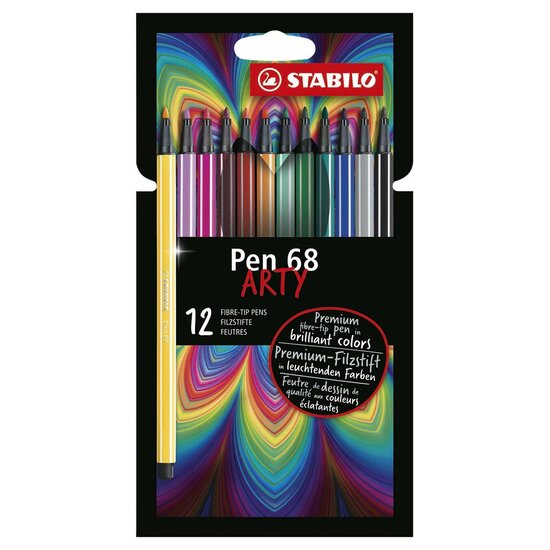 STABILO Pen 68 - Viltstift - ARTY - Set Met 12 Sets