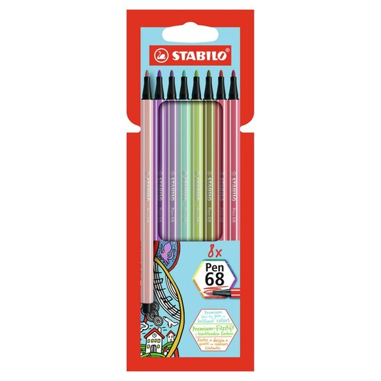 STABILO Pen 68 - Viltstift - Set Met 8 Stuks