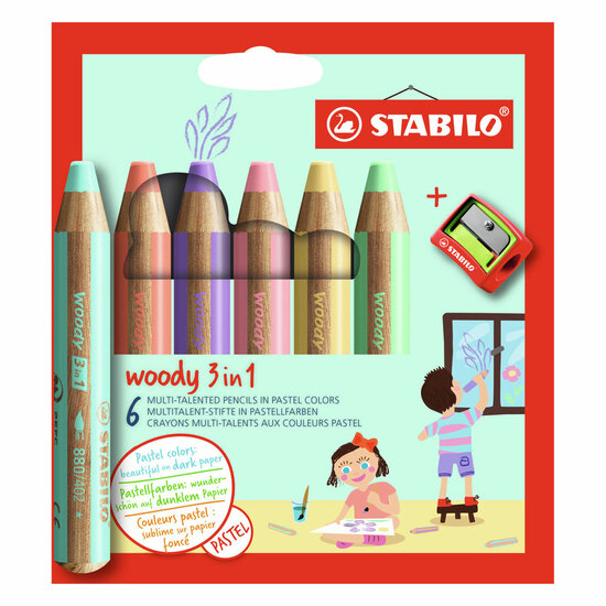 STABILO woody 3 in 1 - Multitalent potlood - Set 6 St.