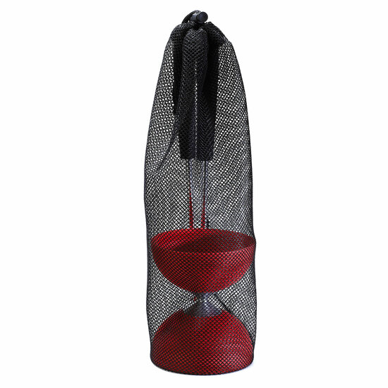 Rubber Diabolo met Aluminium Stokken - Rood