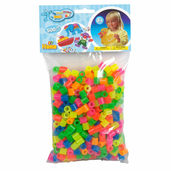 Hama Maxi Strijkkralenmix - Neon  500st.
