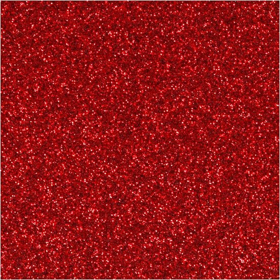 Opstrijkfolie Glitter Rood, A5