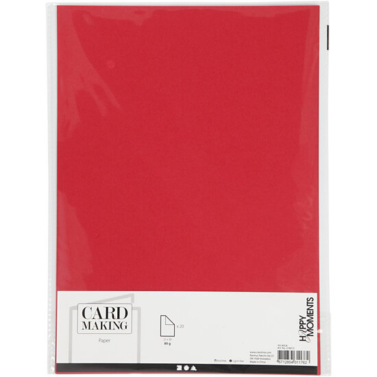 Papier Rood A4 80gr, 20st.