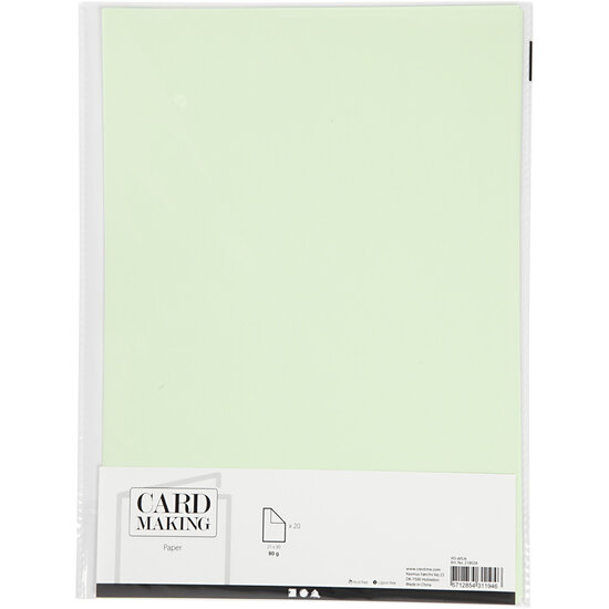 Papier Lichtgroen A4 80gr, 20st.