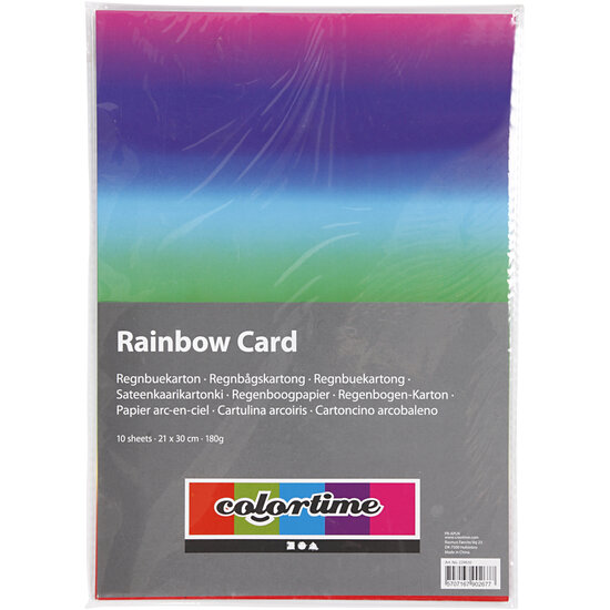 Regenboogpapier A4 180gr, 10 Vellen