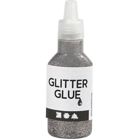 Glitterlijm Zilver, 25ml