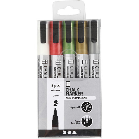 krijt Markers Metallic Kleuren, 5st.