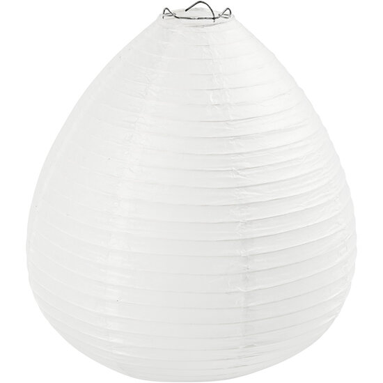 Rijstpapier Lamp Wit Druppel, 27cm