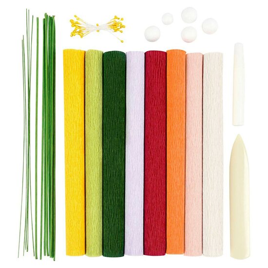 Cr&ecirc;pepapier Bloemen Maken Kit