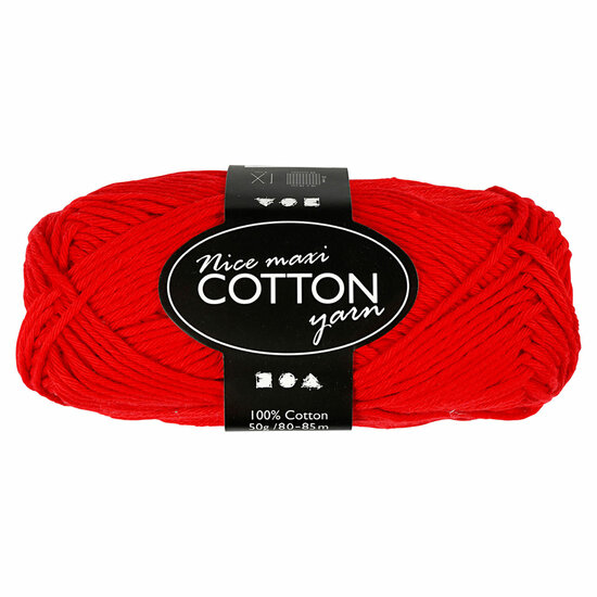 Katoengaren, Rood, 50gr, 85m