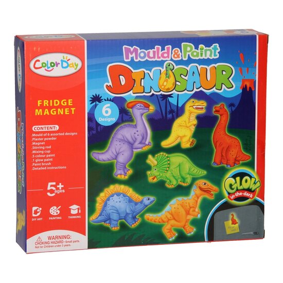 Gips Gieten Glow in the Dark Magneten - Dino&#039;s