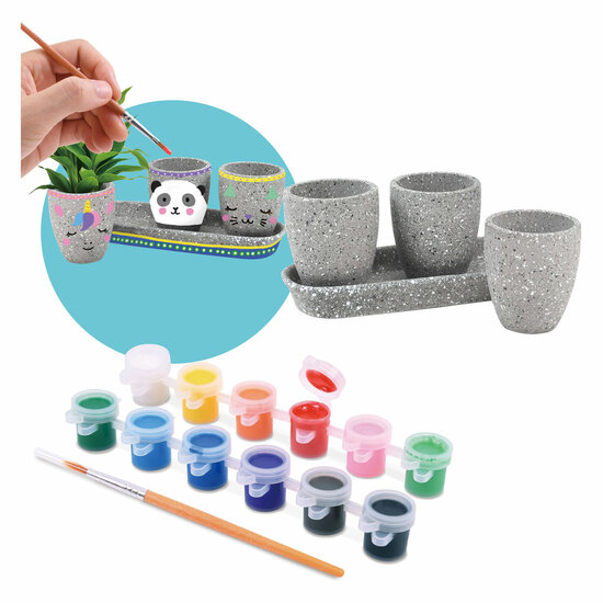 Playgo Verf je eigen Cementen Bloempotten - 17dlg.
