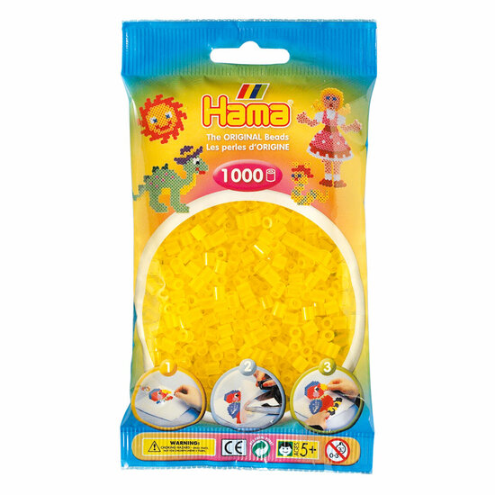 Hama Midi Strijkkralen - Geel Transparant (014), 1000st.