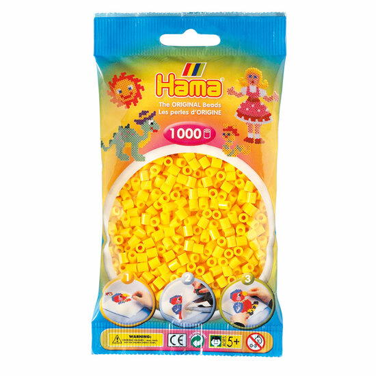 Hama Midi Strijkkralen - Geel (03), 1000st.