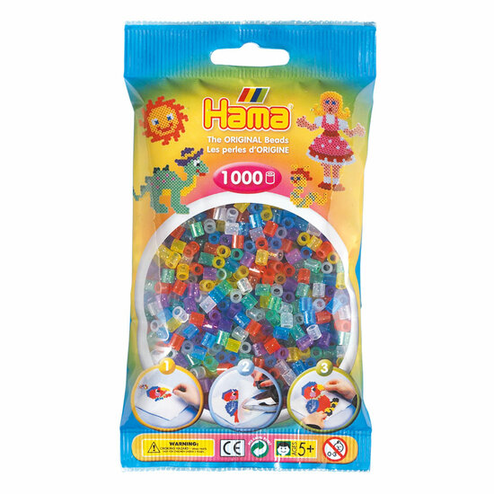 Hama Midi Strijkkralen - Glittermix (054), 1000st.